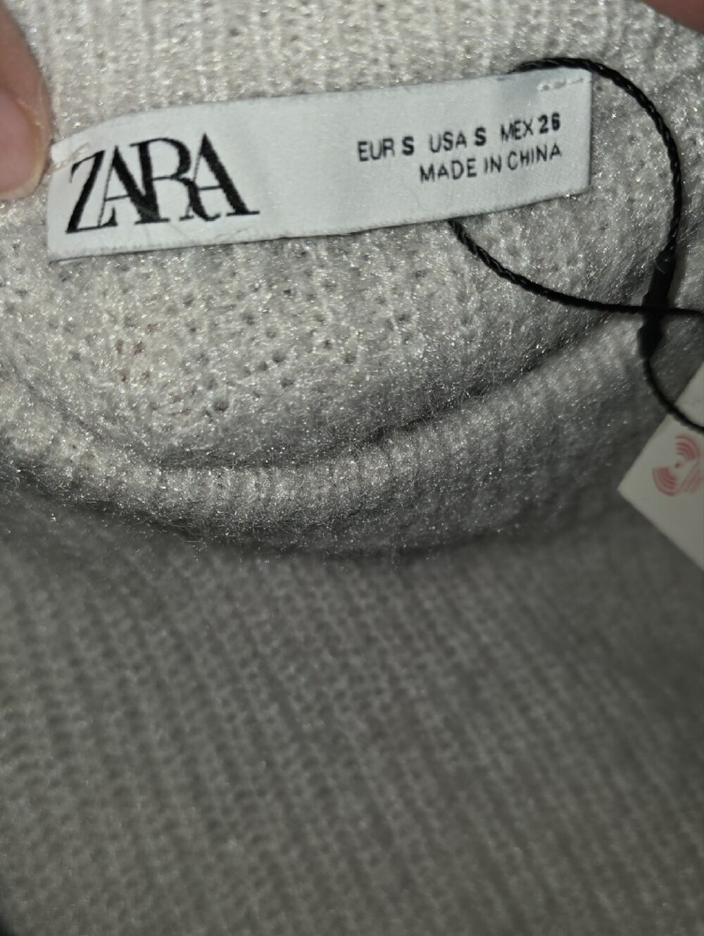 Zara Light Gray Ribbed Crewneck Sweater - Picture 8 of 8